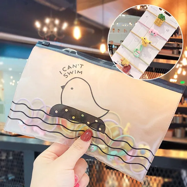 50/100/200 Pcs/Bag Children Cute Candy Cartoon Solid Elastic Hair Bands Girls Lovely Srunchies Rubber Bands Kid Hair Accessories