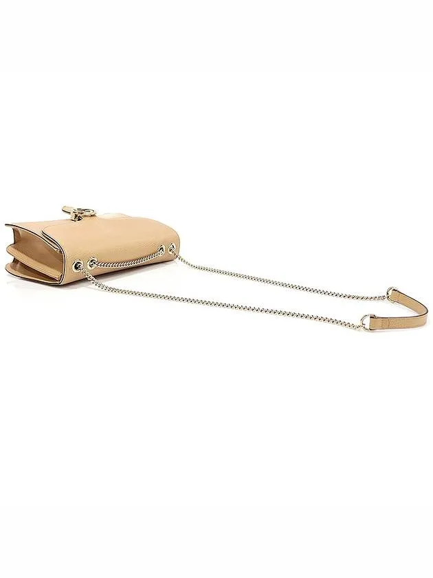 510303 Beige leather interlocking GG gold chain medium shoulder bag