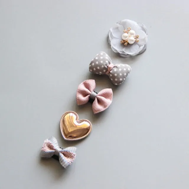 5Pcs/Set Cartoon Toddler Hair Clips Animal Motif Mini Hairpins For Baby Girls Hair Pins