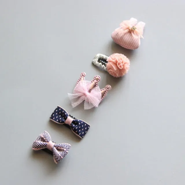 5Pcs/Set Cartoon Toddler Hair Clips Animal Motif Mini Hairpins For Baby Girls Hair Pins