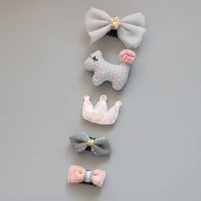 5Pcs/Set Cartoon Toddler Hair Clips Animal Motif Mini Hairpins For Baby Girls Hair Pins