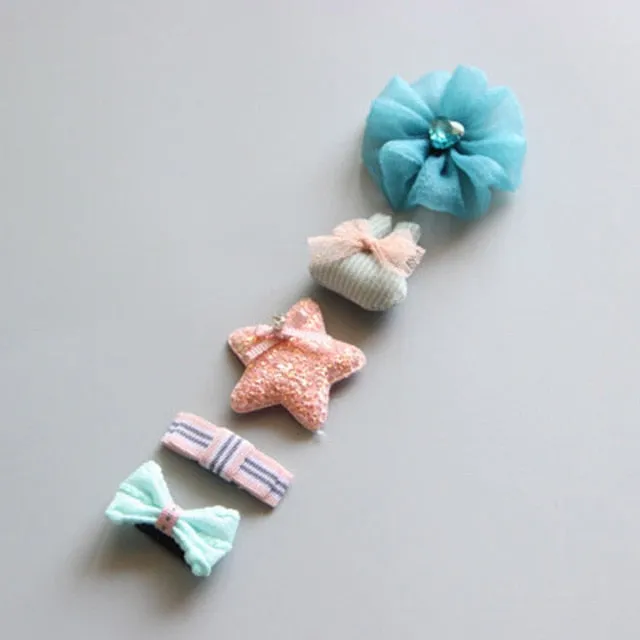 5Pcs/Set Cartoon Toddler Hair Clips Animal Motif Mini Hairpins For Baby Girls Hair Pins