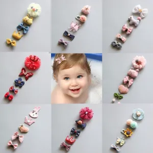 5Pcs/Set Cartoon Toddler Hair Clips Animal Motif Mini Hairpins For Baby Girls Hair Pins