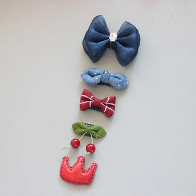 5Pcs/Set Cartoon Toddler Hair Clips Animal Motif Mini Hairpins For Baby Girls Hair Pins