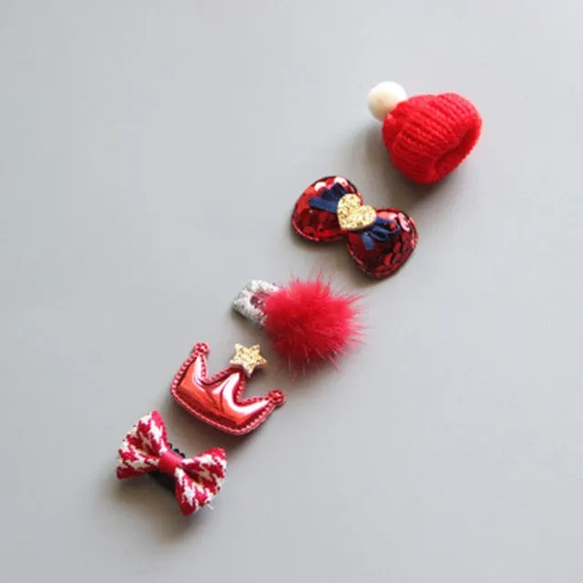 5Pcs/Set Cartoon Toddler Hair Clips Animal Motif Mini Hairpins For Baby Girls Hair Pins