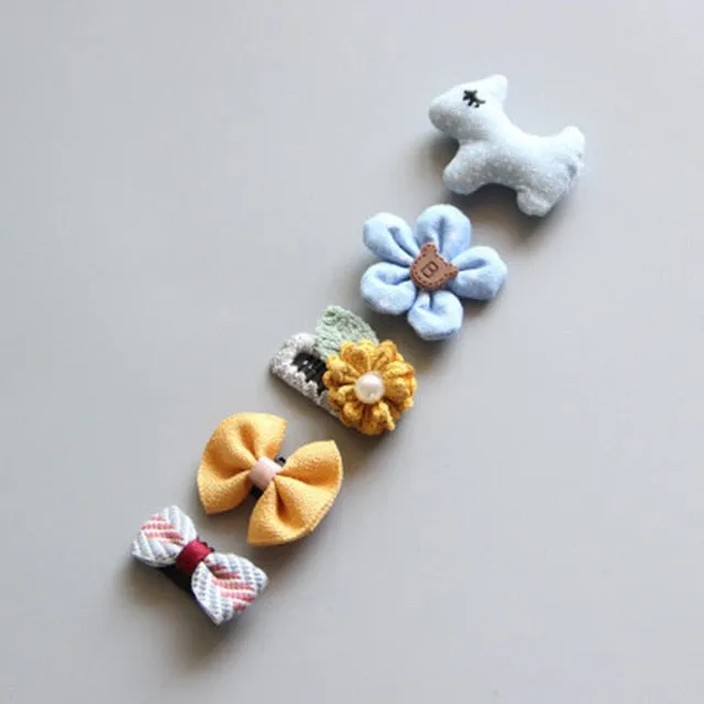 5Pcs/Set Cartoon Toddler Hair Clips Animal Motif Mini Hairpins For Baby Girls Hair Pins