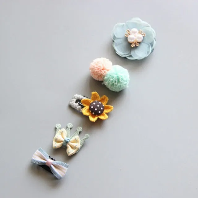 5Pcs/Set Cartoon Toddler Hair Clips Animal Motif Mini Hairpins For Baby Girls Hair Pins
