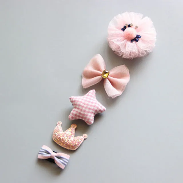 5Pcs/Set Cartoon Toddler Hair Clips Animal Motif Mini Hairpins For Baby Girls Hair Pins