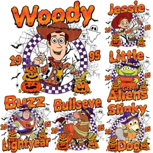 6 Halloween Cartoon kids Movie Designs Bundle PNG