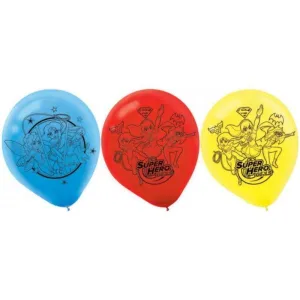 6 Pack DC Superhero Girls Latex Balloons - 30cm