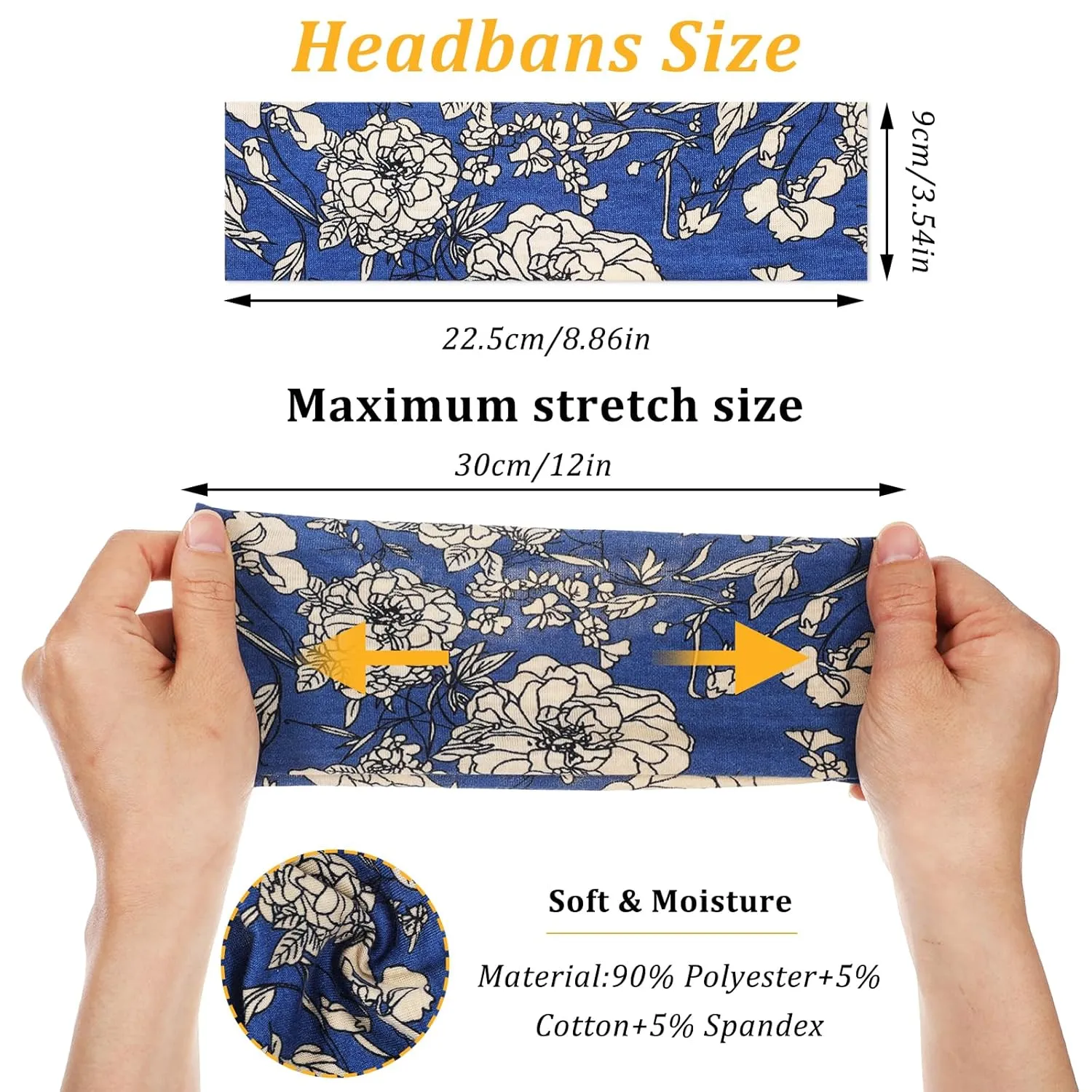 6 Packs Boho Headbands for Women, Fashion Wide Headband Yoga Workout Head Bands Non Slip Hair Wrap Stretchy Hair Accessories for Daily Use Sport Yoga Travel or Running(Brown)