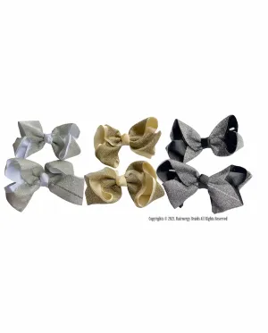 6 Pcs 6 Inch Hair Bows Clips Grosgrain And Sparkly Glitters Ribbon Bows Hair Alligator Clips Hair Barrettes Hair Accessories for Girls Toddler Infants Kids Teens Children