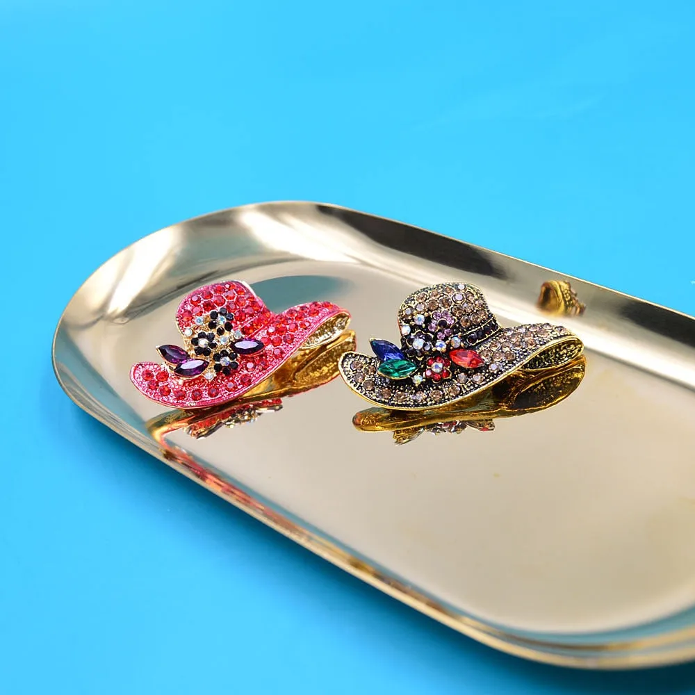 6 Styles For Choose Vintage Rhinestone Peacock Hat Butterfly Brooches For Women