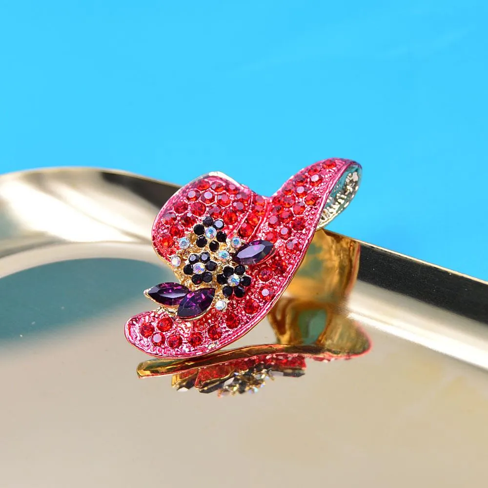 6 Styles For Choose Vintage Rhinestone Peacock Hat Butterfly Brooches For Women