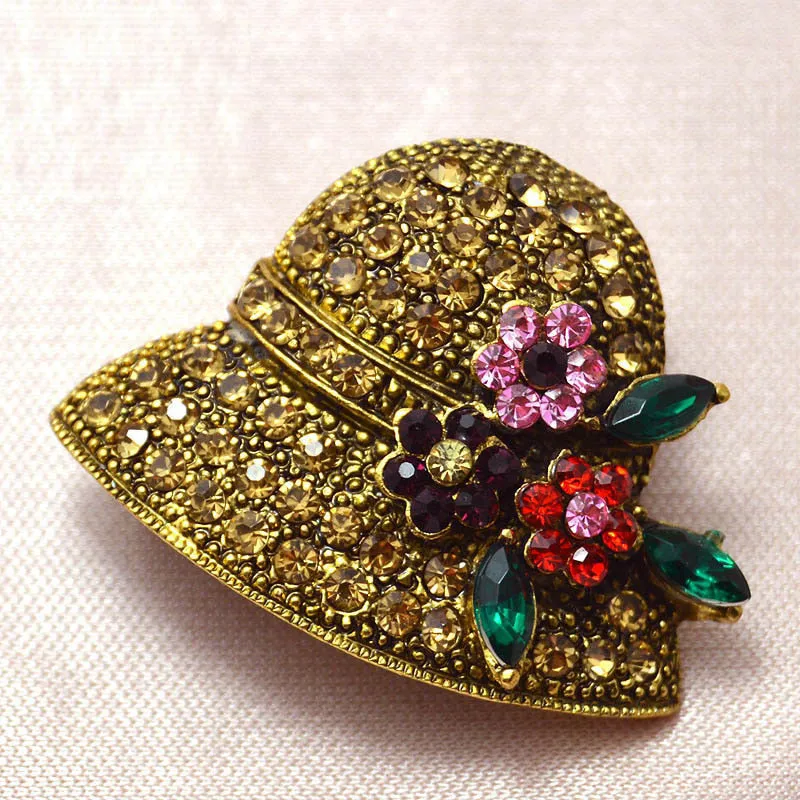 6 Styles For Choose Vintage Rhinestone Peacock Hat Butterfly Brooches For Women