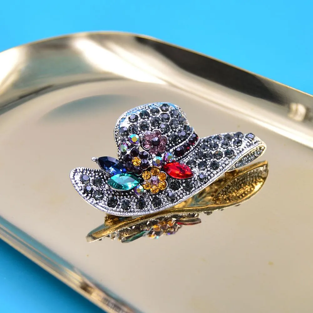6 Styles For Choose Vintage Rhinestone Peacock Hat Butterfly Brooches For Women
