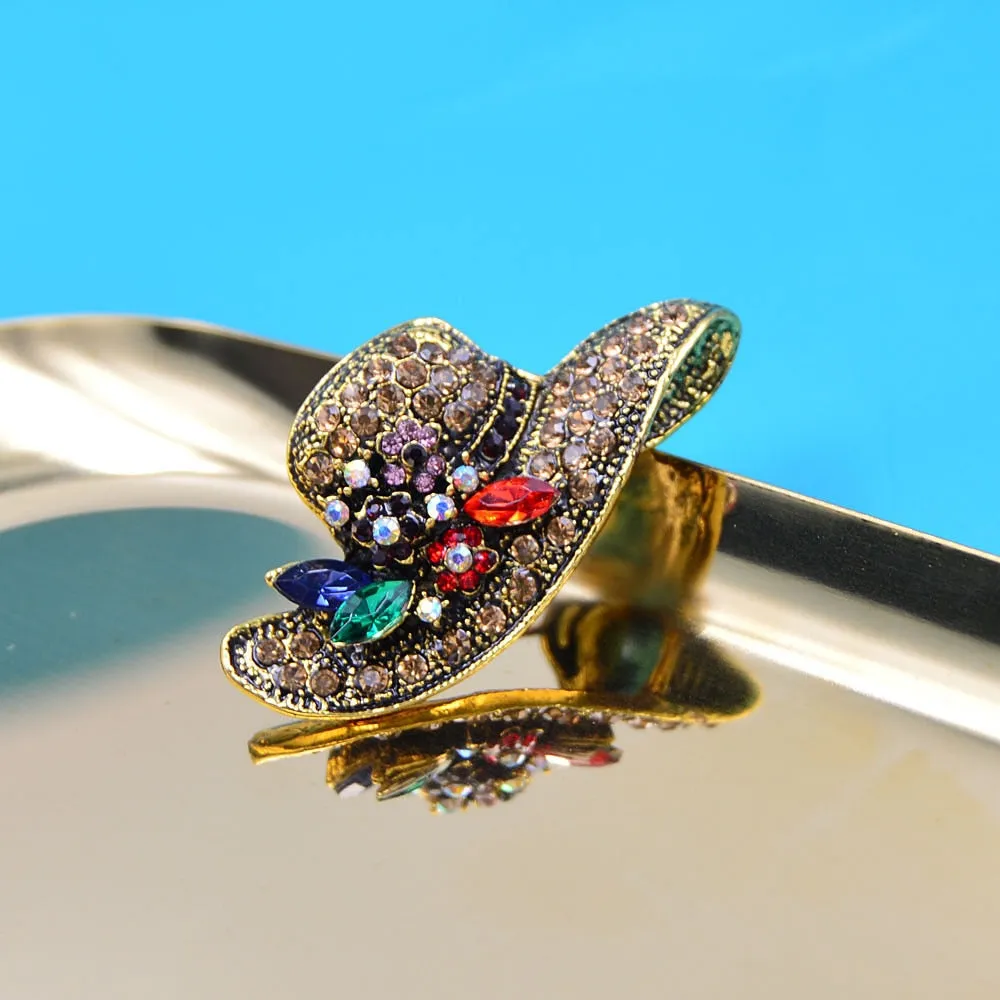 6 Styles For Choose Vintage Rhinestone Peacock Hat Butterfly Brooches For Women