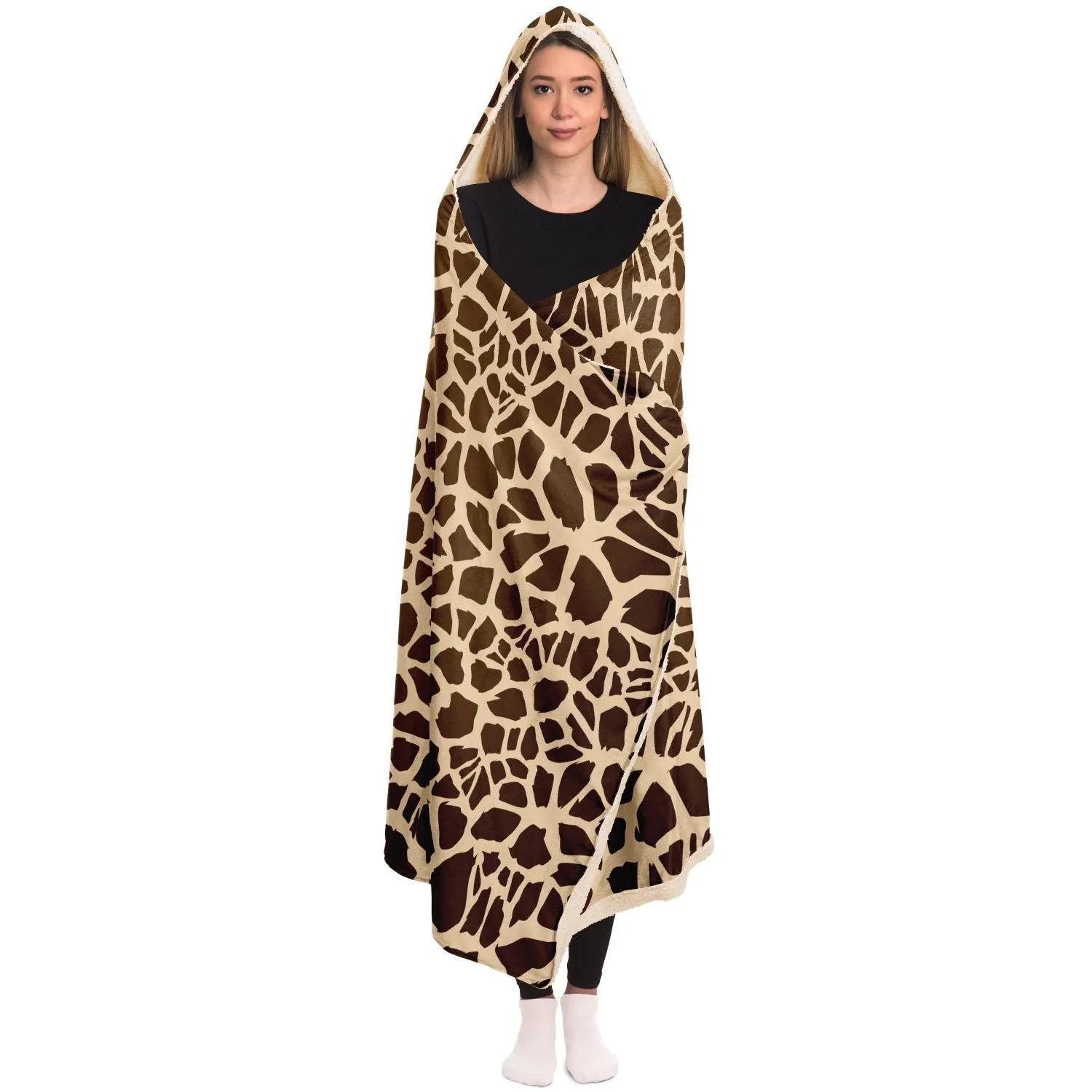 65 MCMLXV Unisex Giraffe Print Hooded Blanket