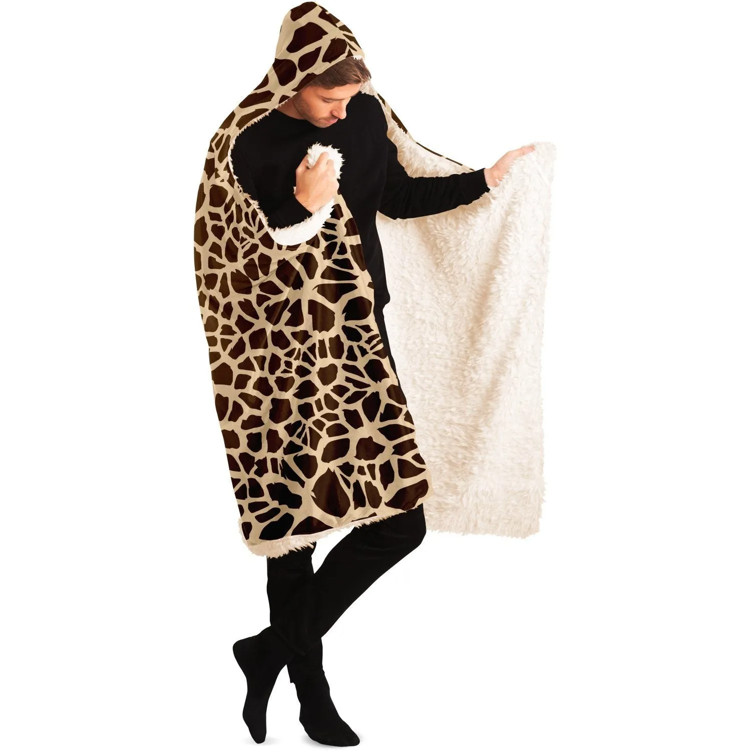 65 MCMLXV Unisex Giraffe Print Hooded Blanket