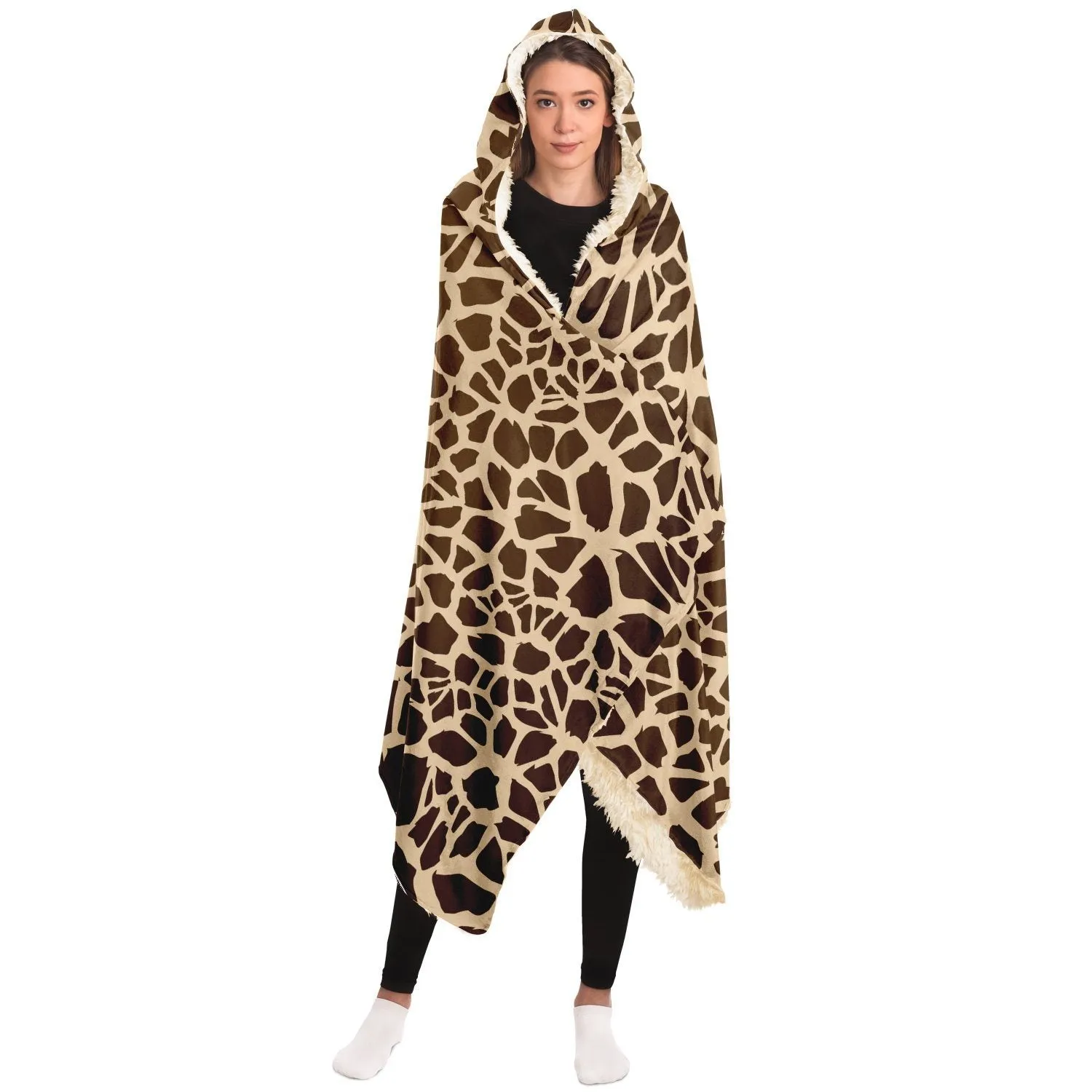 65 MCMLXV Unisex Giraffe Print Hooded Blanket