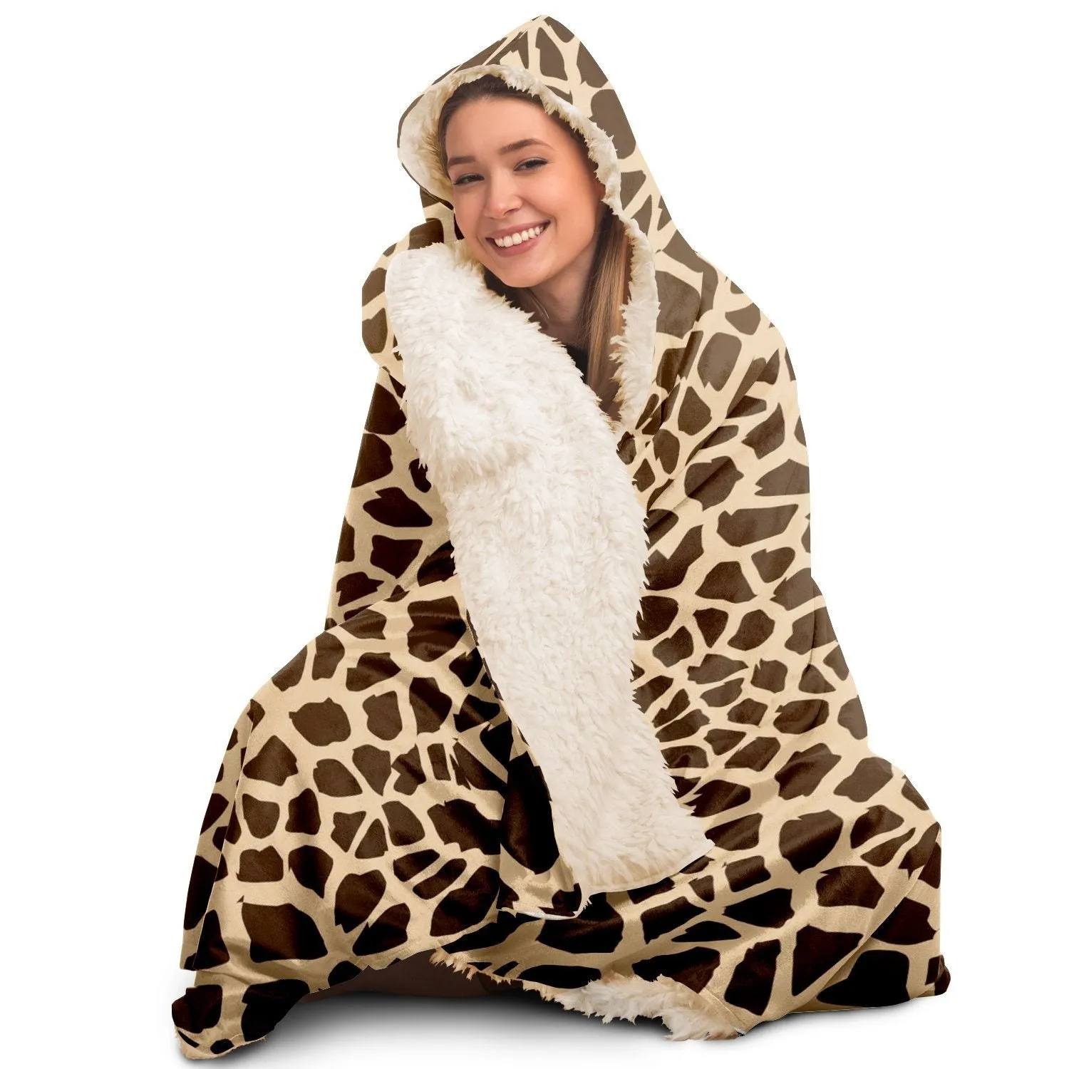 65 MCMLXV Unisex Giraffe Print Hooded Blanket