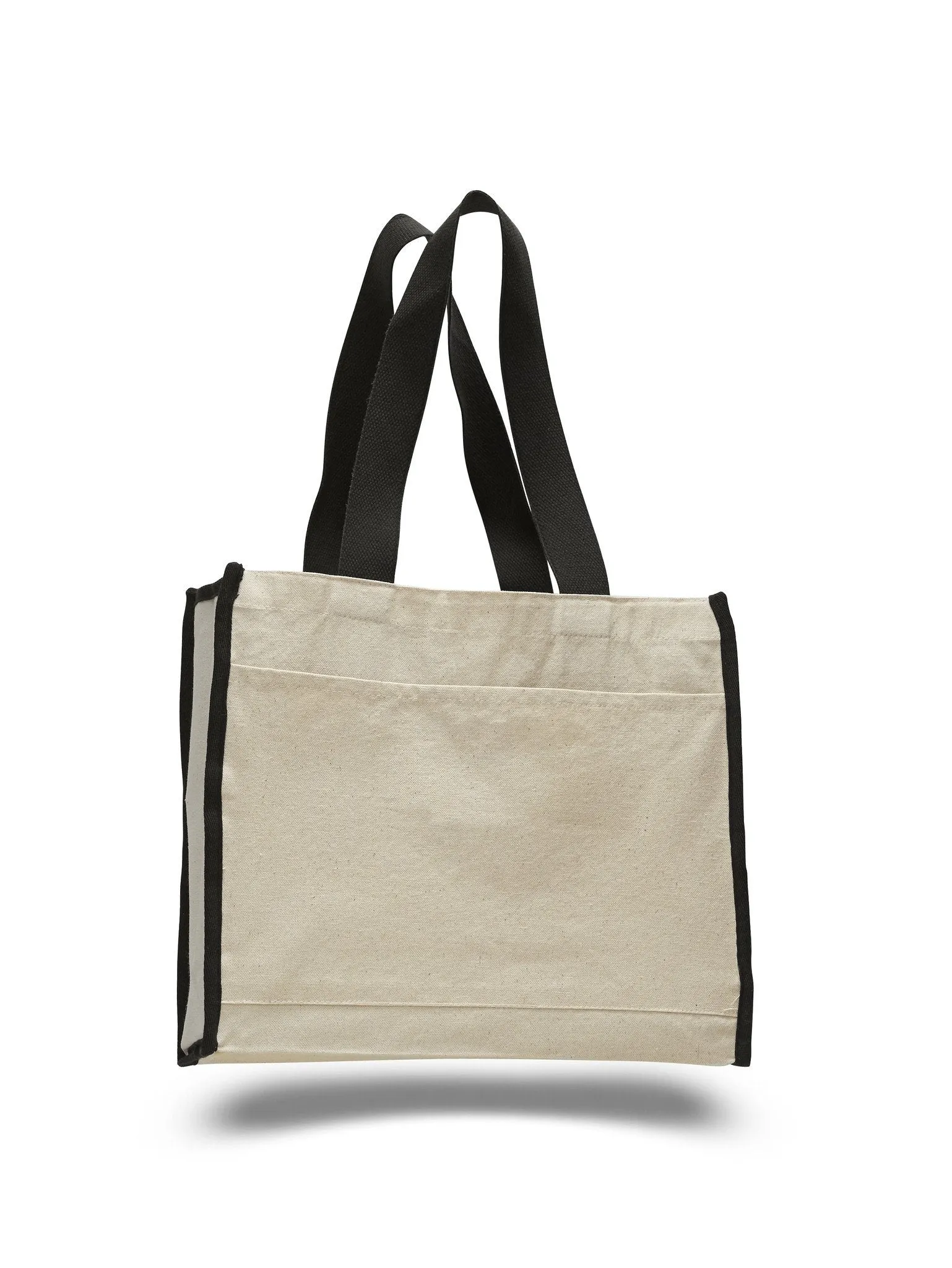 72 ct Heavy Canvas Tote Bag with Colored Trim - By Case