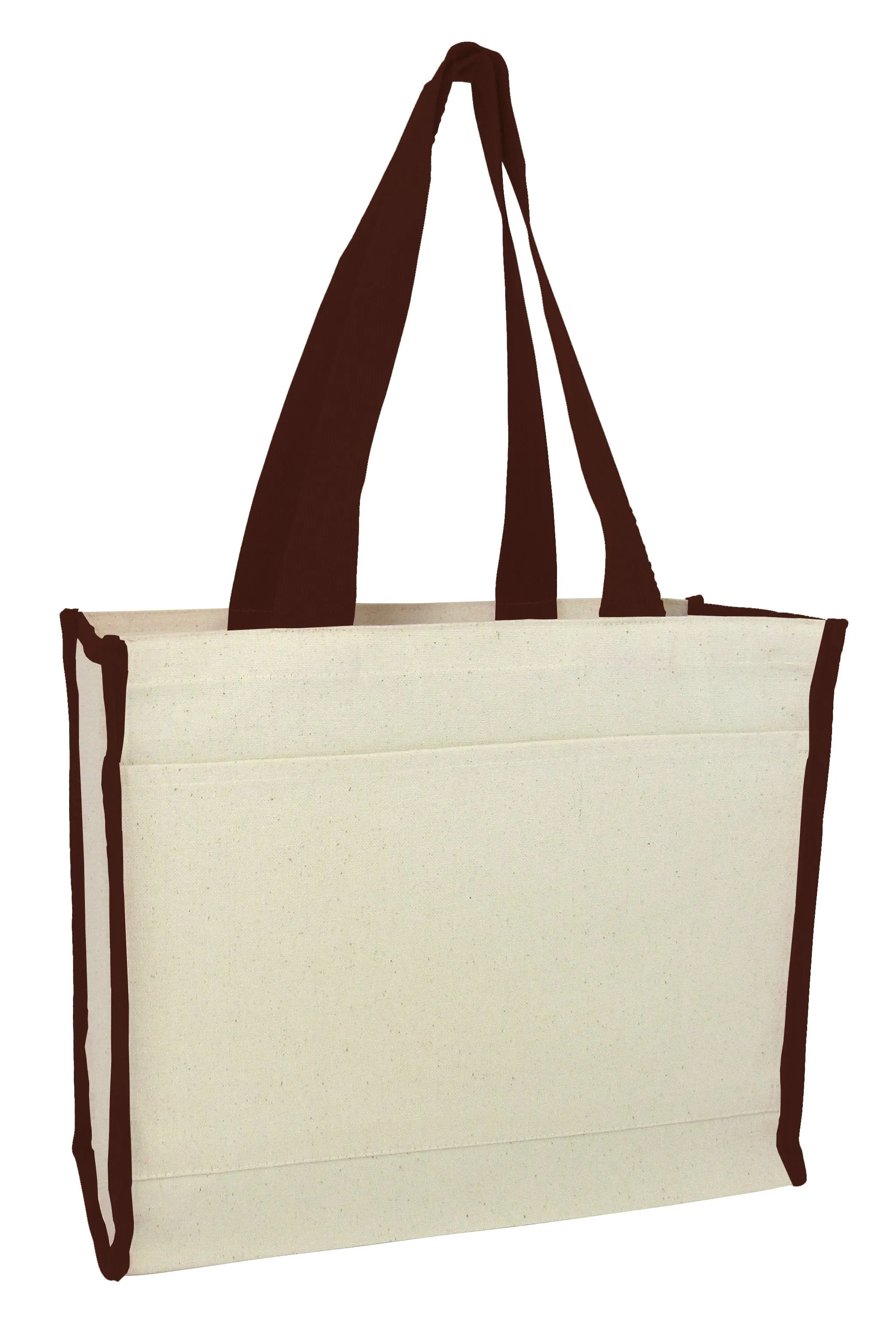 72 ct Heavy Canvas Tote Bag with Colored Trim - By Case