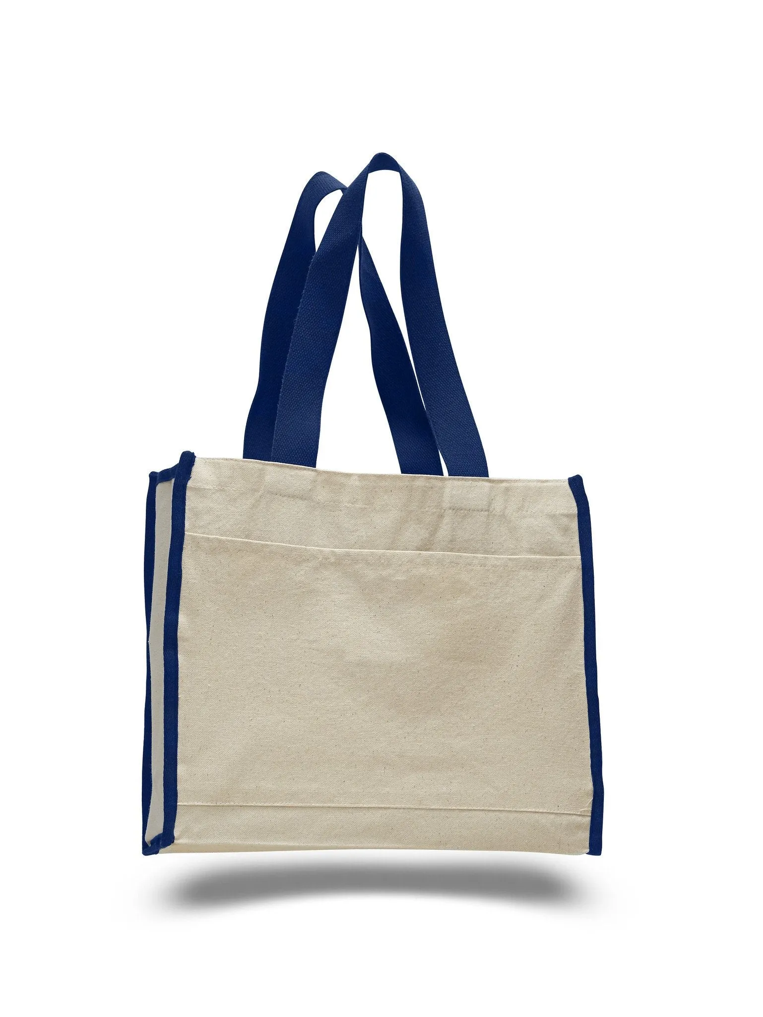 72 ct Heavy Canvas Tote Bag with Colored Trim - By Case