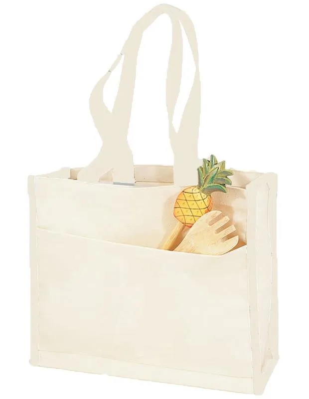 72 ct Heavy Canvas Tote Bag with Colored Trim - By Case