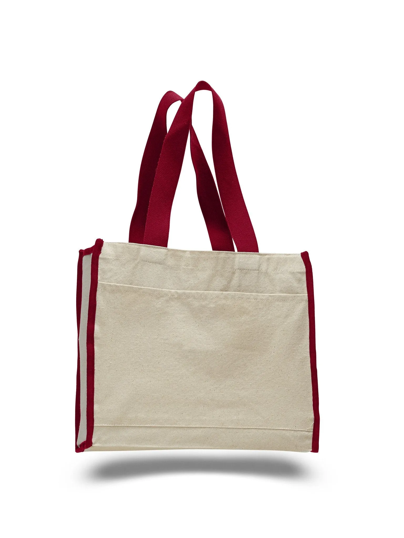 72 ct Heavy Canvas Tote Bag with Colored Trim - By Case