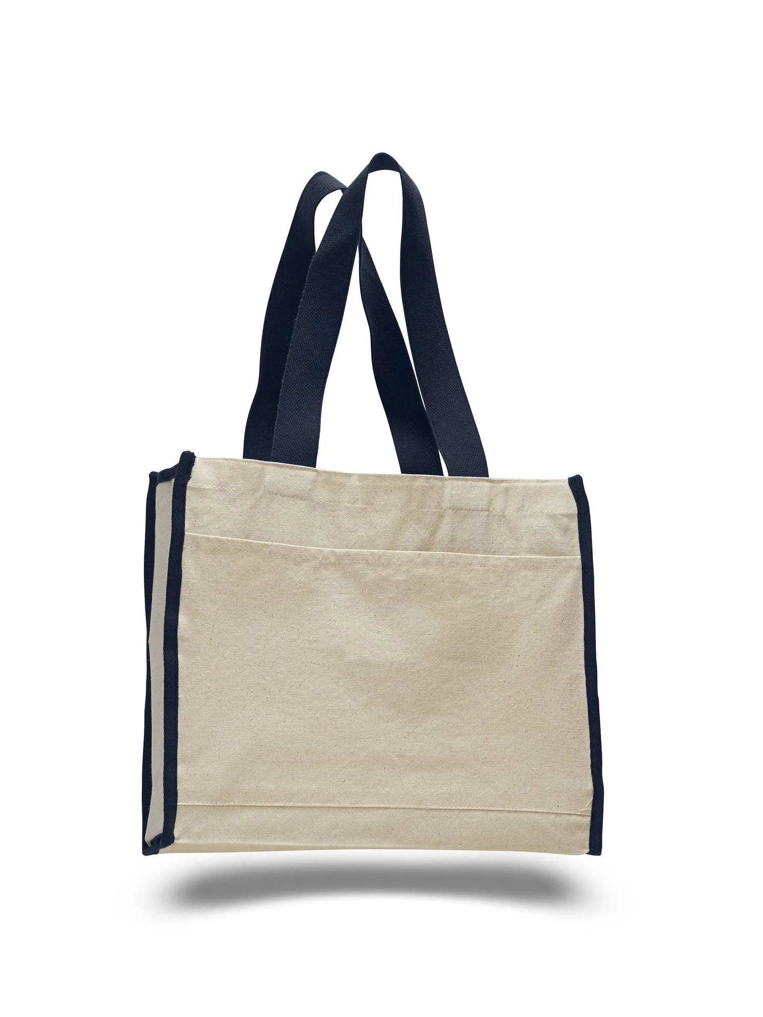 72 ct Heavy Canvas Tote Bag with Colored Trim - By Case