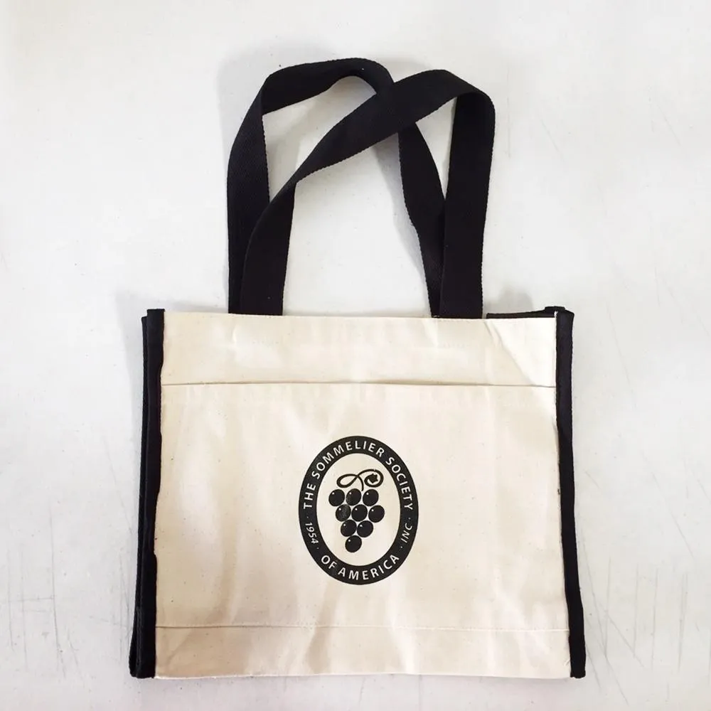 72 ct Heavy Canvas Tote Bag with Colored Trim - By Case