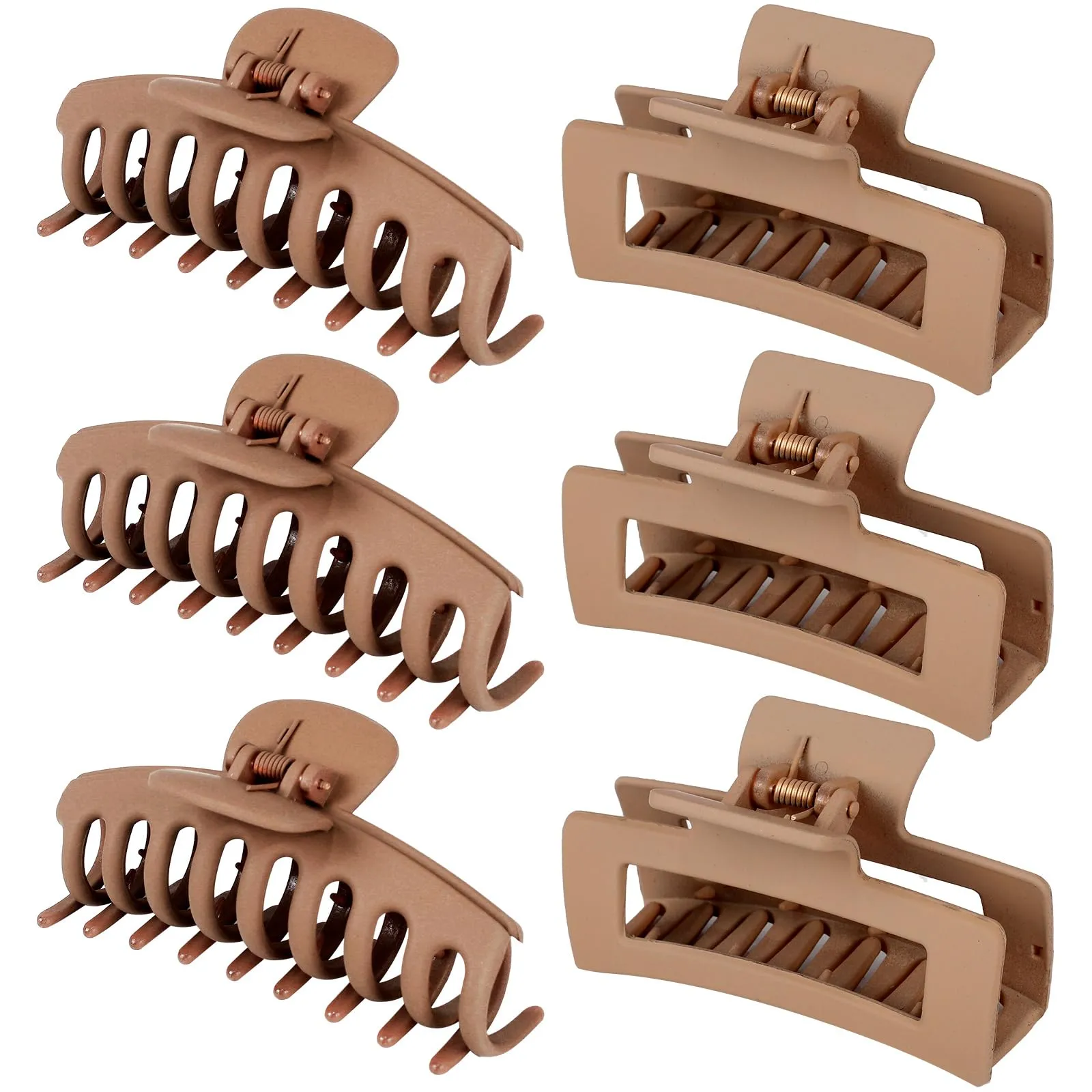 79Style Hair Clip, 6pcs Big Hair Clips for Women, Hair Claws for Thick Hair, Banana Clips for Hair, Plastic Hair Clip For Girls, Chocolate