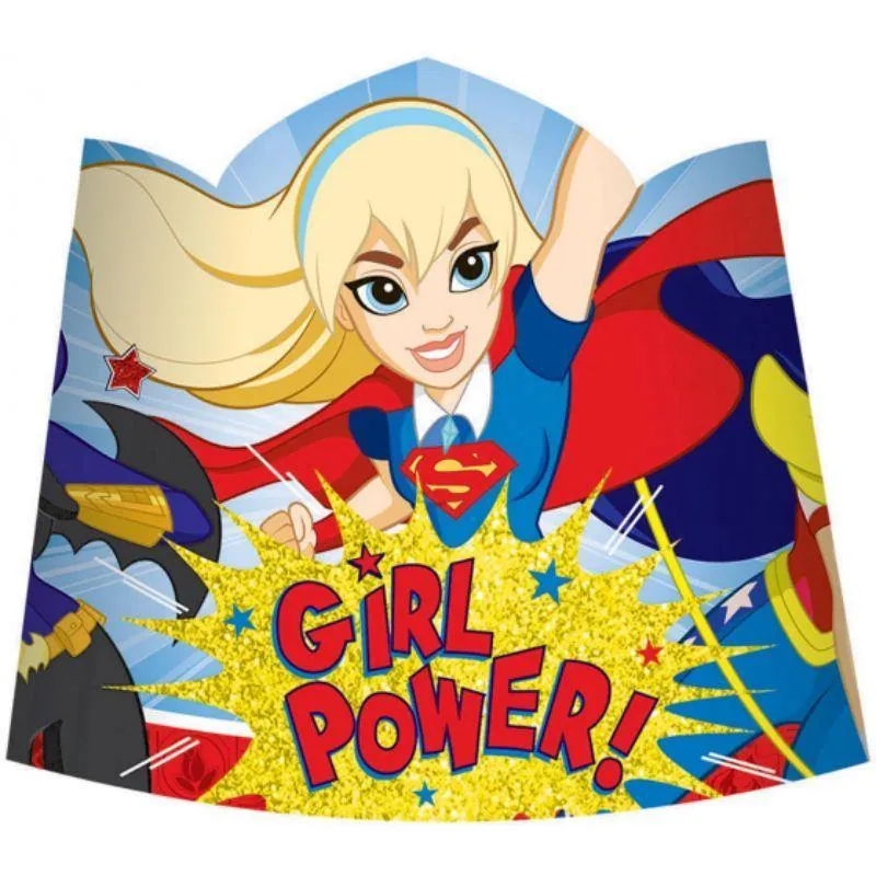 8 Pack DC Superhero Girls Paper Tiaras