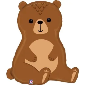 86cm Woodland Bear Jumbo Shape Foil Balloon