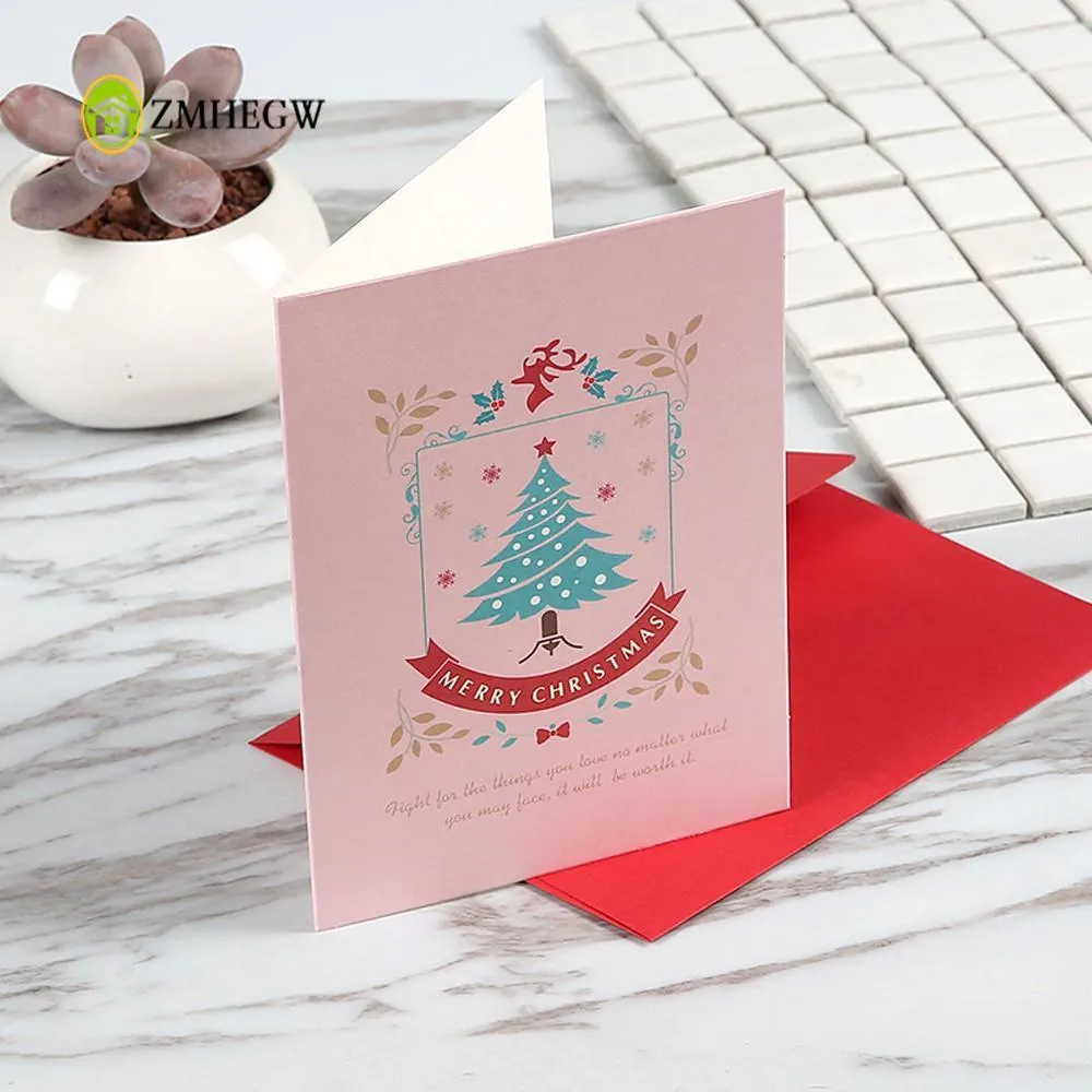 8Pcs Handmade Merry Christmas Greeting Card With Envelope