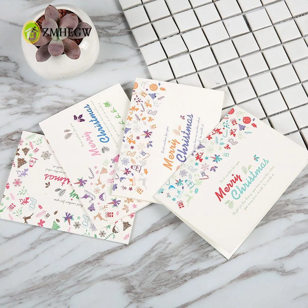 8Pcs Handmade Merry Christmas Greeting Card With Envelope