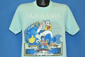 90s Alabama Catfish Fishing Tugboat Cartoon t-shirt Medium