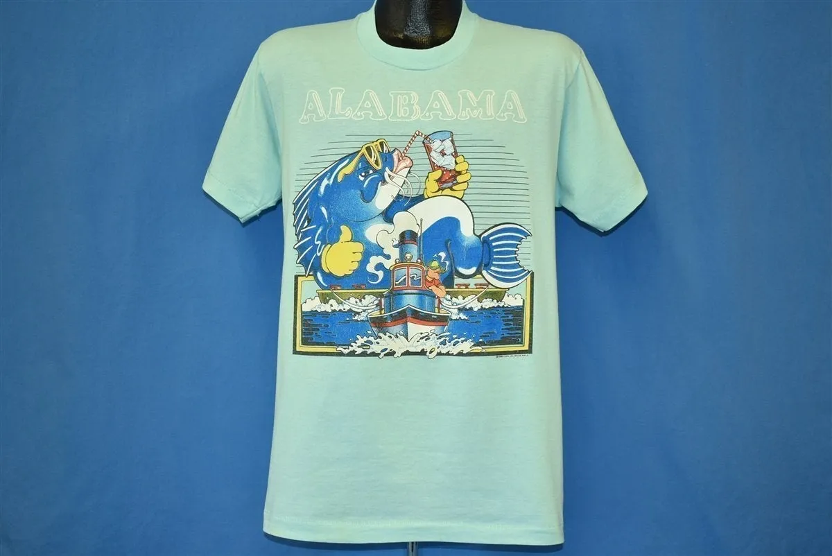 90s Alabama Catfish Fishing Tugboat Cartoon t-shirt Medium