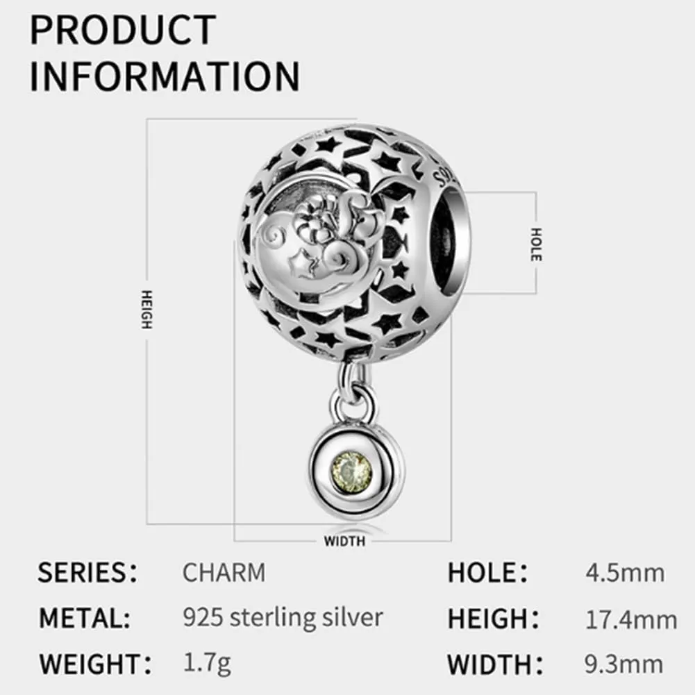 925 Sterling Silver Birthstone Charm Constellation Charm Heart Charm Mom Charm Flower Charm Women Charm Cup Charm for Pandora Charm Bracelet