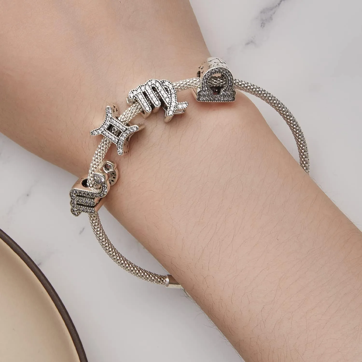 925 Sterling Silver Constellation Charm Birthday Birthstone Charm Mom Family Charm Christmas DIY Charm for Pandora Charm Bracelet