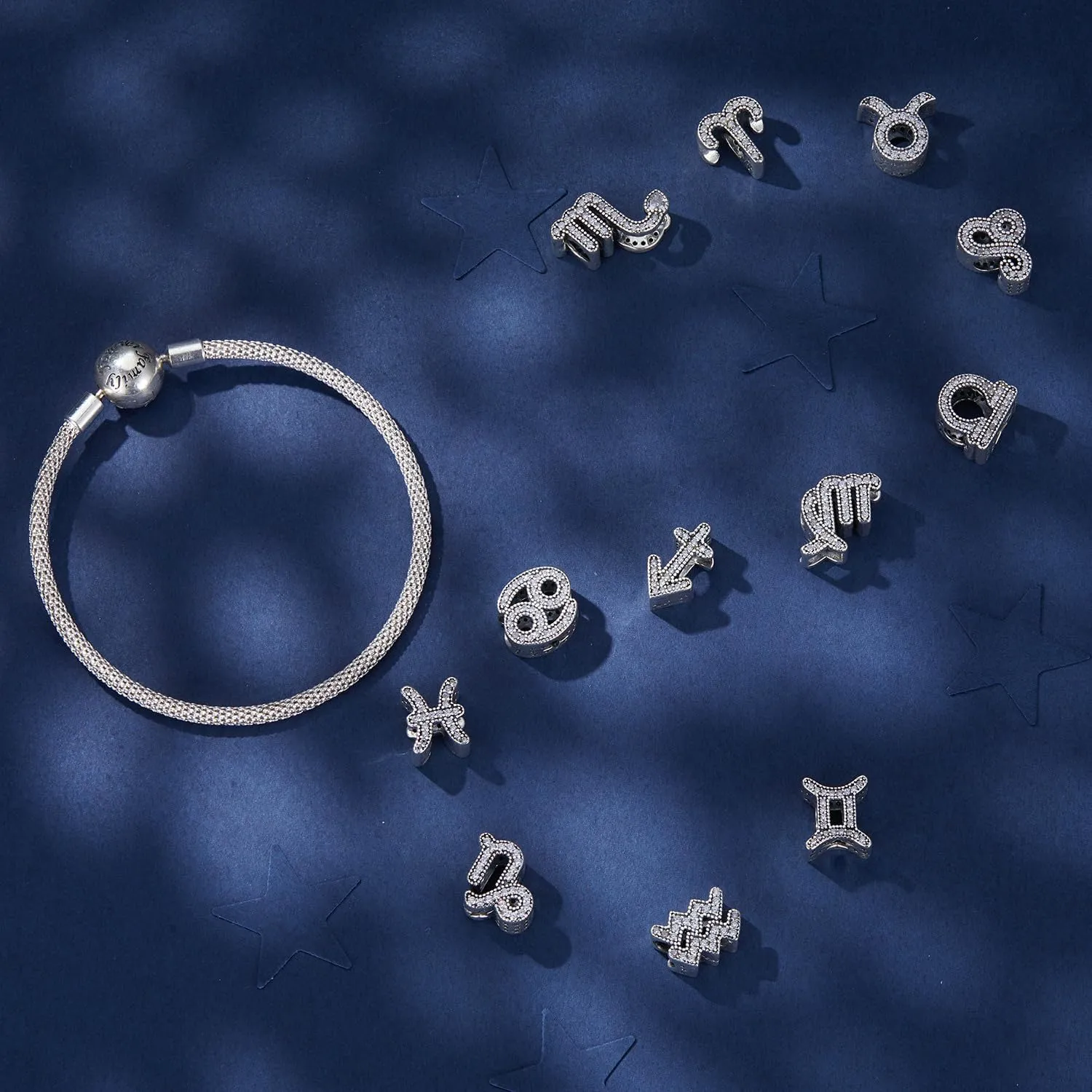 925 Sterling Silver Constellation Charm Birthday Birthstone Charm Mom Family Charm Christmas DIY Charm for Pandora Charm Bracelet