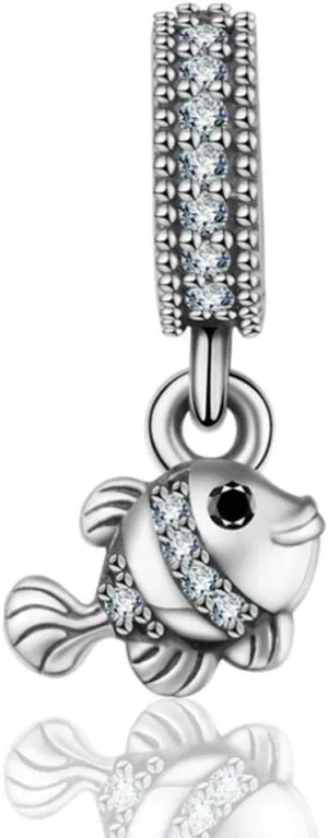 925 Sterling Silver Fish Charm Animal Charm Birthday Charm Love Charm for Pandora Charm Bracelet
