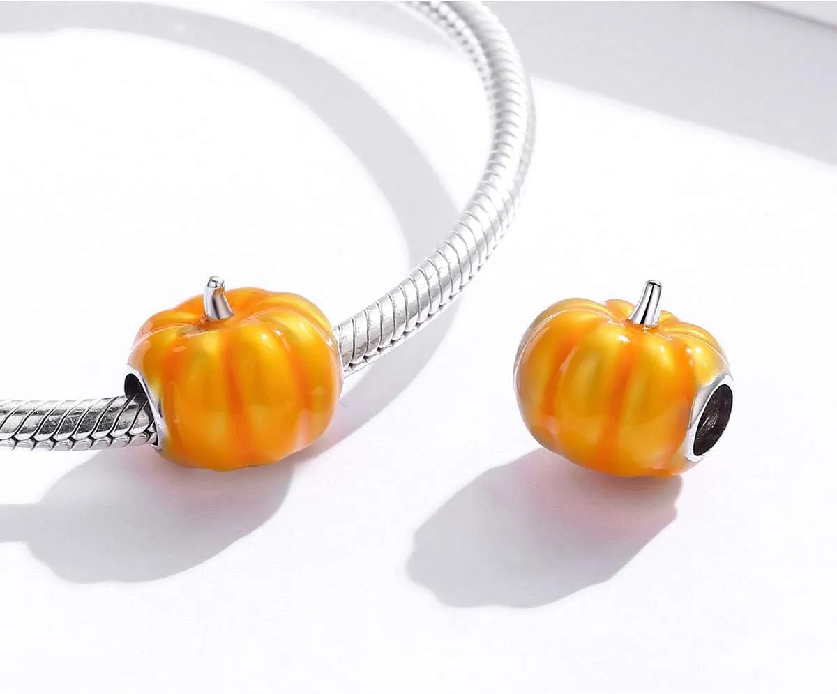 925 Sterling Silver Pumpkin Charm Witch Charm Ghost Charm Skull Charm Halloween Charm Anniversary Charm for Pandora Charm Bracelet