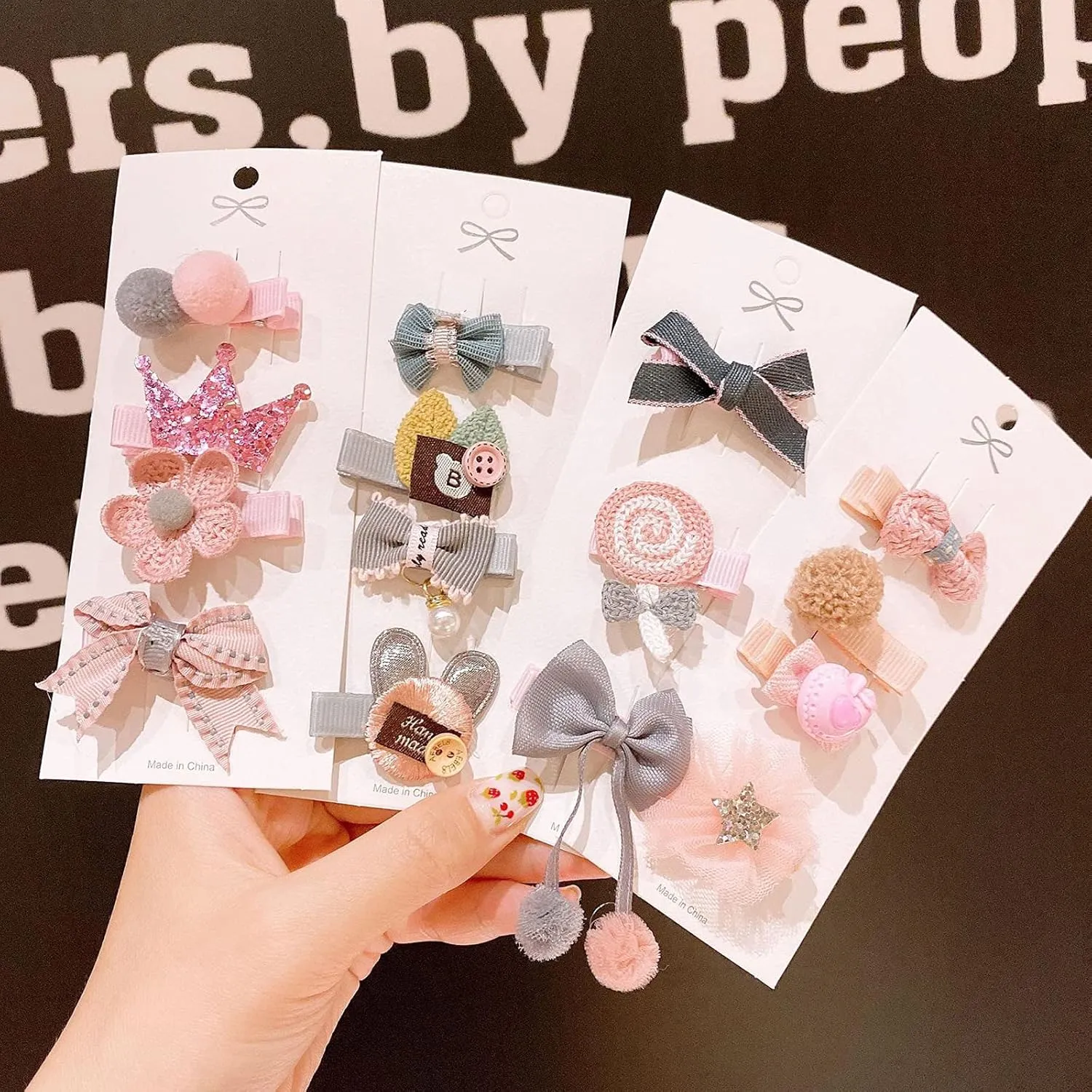 Accessories Hair Clips for Girls 4 Pairs of Star, Candy, Heart, Butterfly Shaped Barrette Metal Snap for Styling Kids