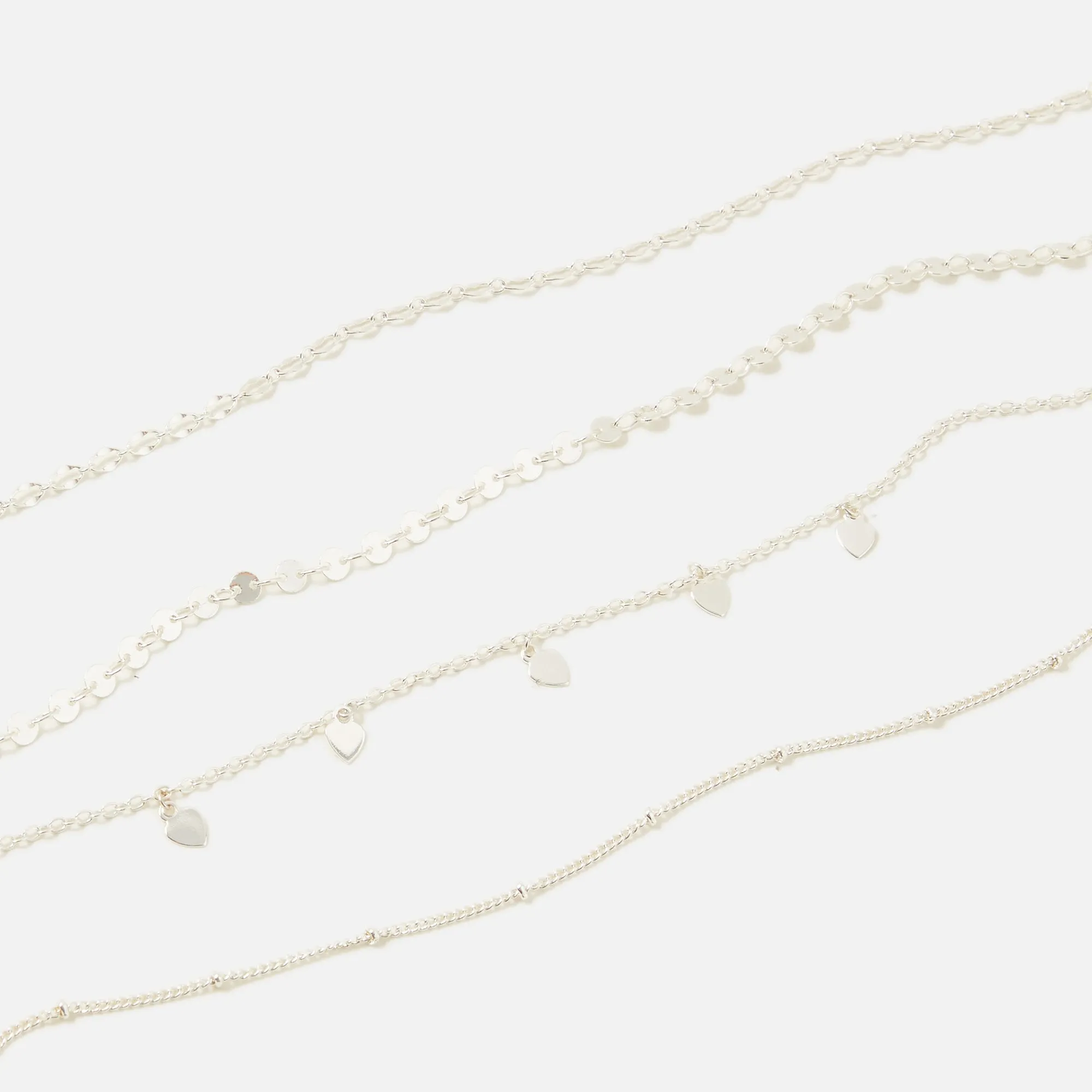Accessorize London Women's Silver pack of 4 Circles Anklet jewellery