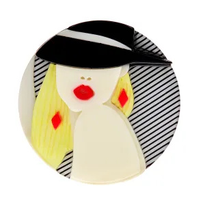 Acrylic Beautiful Lady Brooches For Women