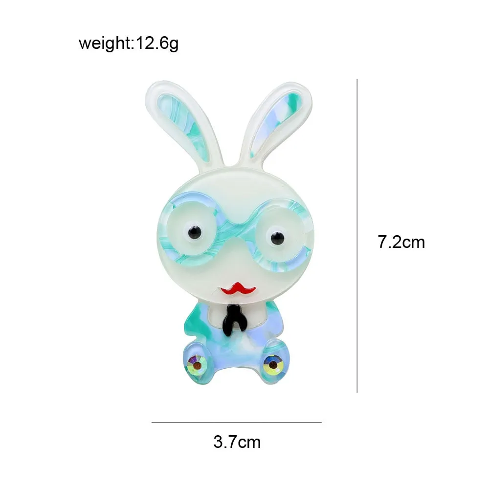 Acrylic Blue Color Rabbit Brooches For Women