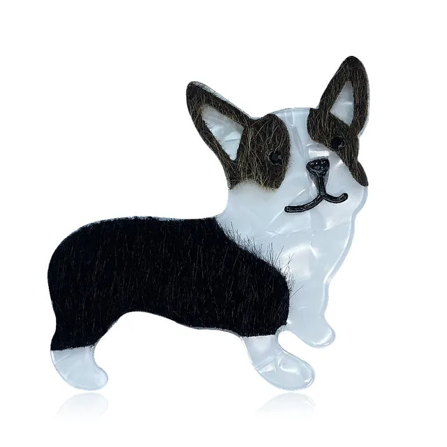 Acrylic Dog Brooches Badge for Bag Lapel Pin Jewelry