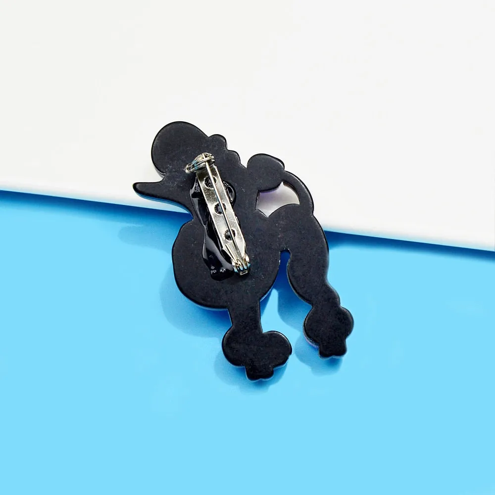 Acrylic Poodle Brooches For Women Acetate Fiber Handmade Animal Pin Dog Jewelry